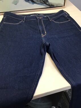 Old Navy Women’s 12 long high rise Straight Dark Wash Blue Jeans NWOT